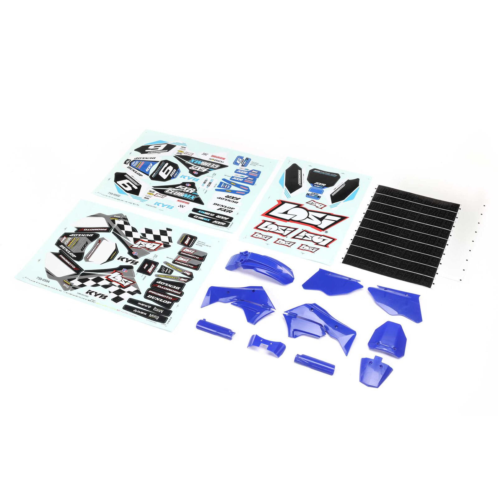 Losi Blue Plastics mit Wraps: Motorrad Promoto-MX
