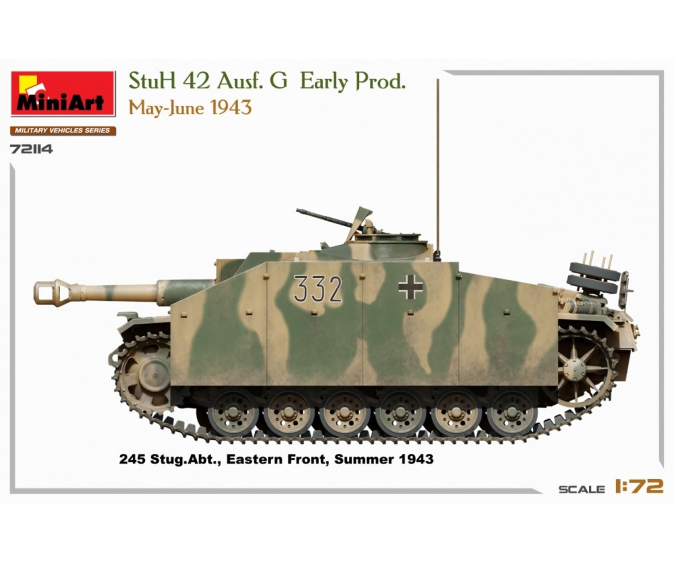 MiniArt 1_72 StuH 42 Ausf. G fruehe Produktion Plastik Modellbausatz - RC-Zubehoer