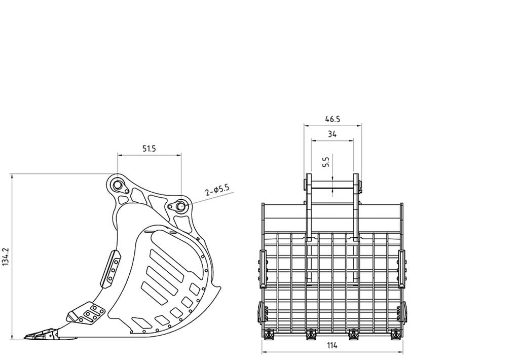 Lesu Siebschaufel fuer Bagger ET35 - RC-Zubehoer