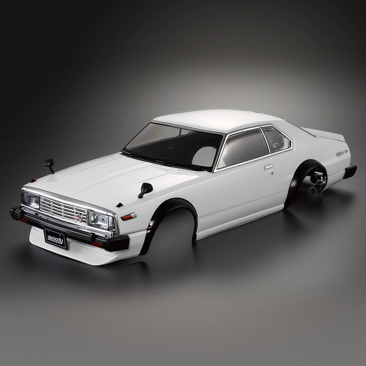 Killerbody Nissan Skyline 2000 Turbo GT-ES Karosserie lackiert Weiß 195mm RTU Killerbody Nissan Skyline 2000 Turbo GT-ES Karosserie lackiert Weiß 195mm RTU