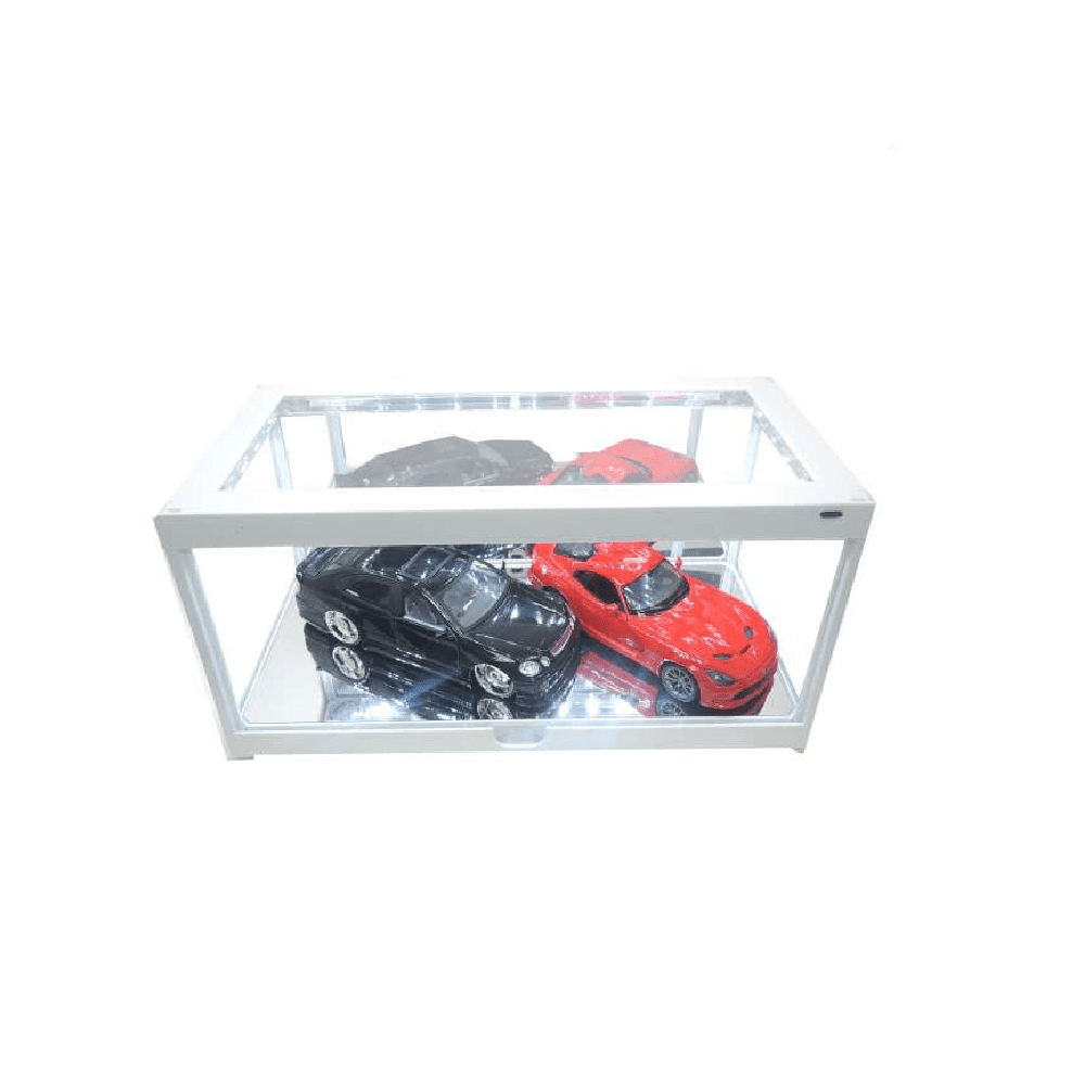 Modellauto Vitrine weiss mit Spiegel 1:18 LED Beleuchtet Modellauto Vitrine weiss mit Spiegel 1:18 LED Beleuchtet
