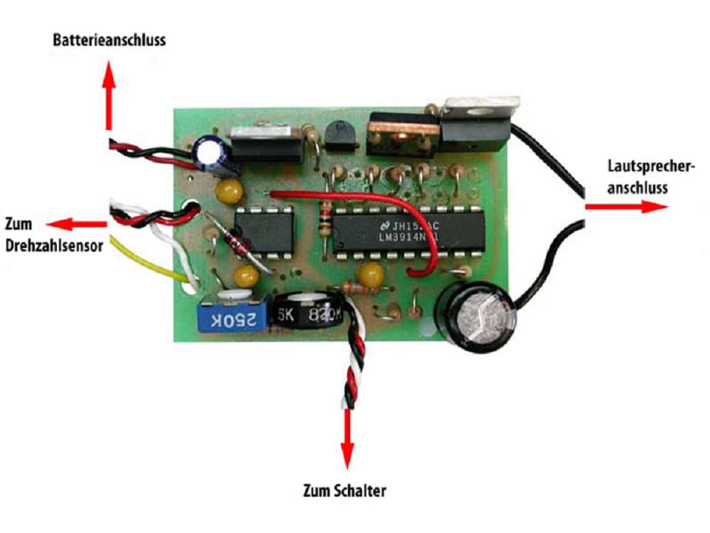 Krick Soundmodul gross Benzin_Diesel-Motor mit Horn - RC-Zubehoer