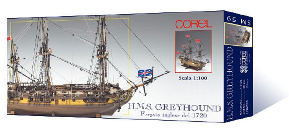 HMS Greyhound 1720 Modellbausatz im Massstab 1_100