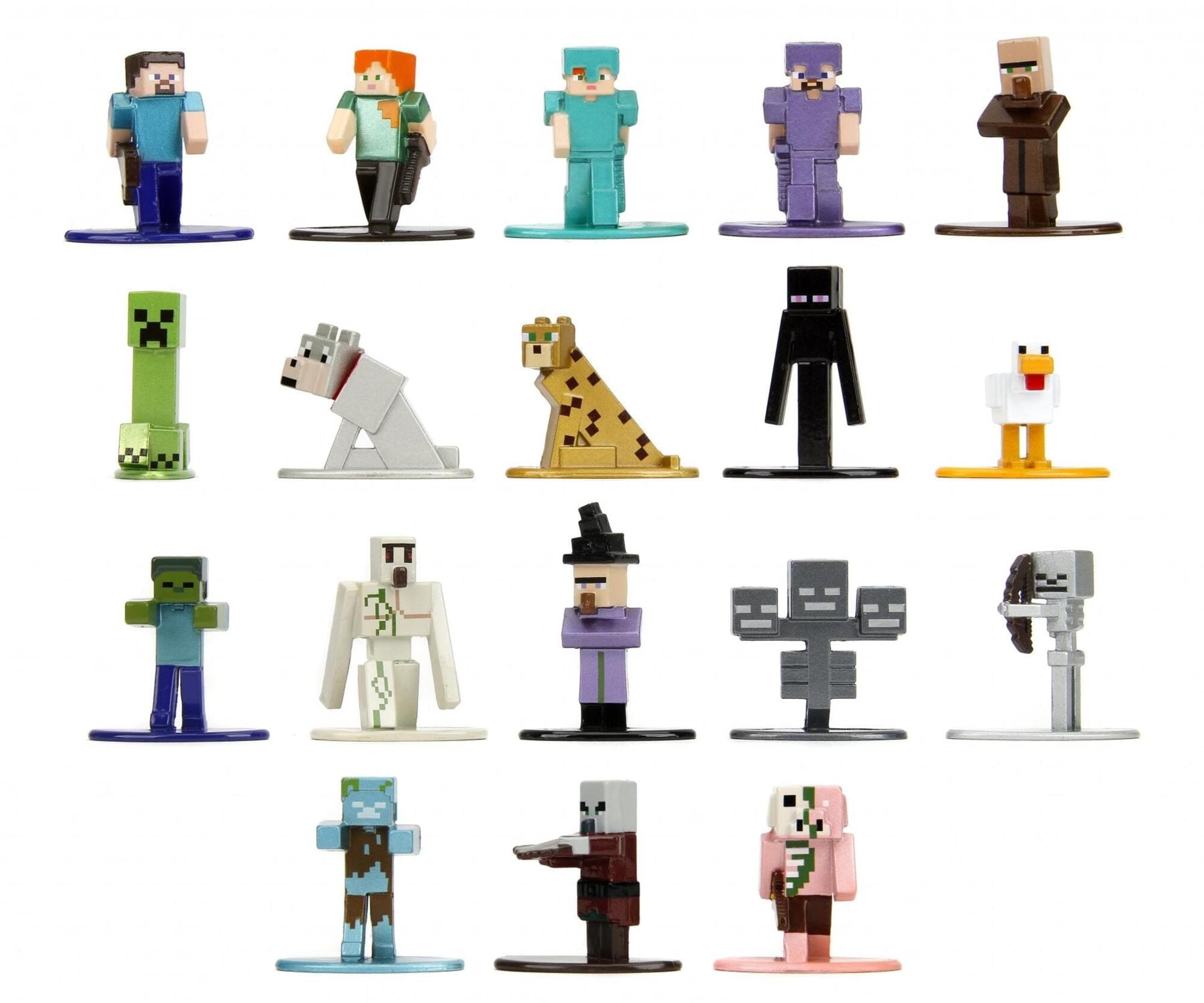 Jada Toys Minecraft Nanofigs Welle 12 - 18 Metallfiguren-Set_