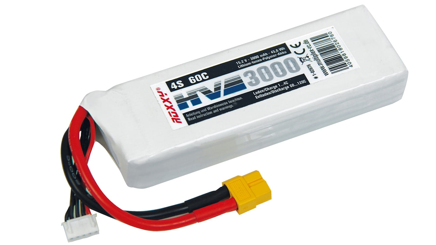 Multiplex Roxxy HV Lipo Akku 4S 3000XT 15_2V 60c 45_6 Wh - RC-Zubehoer