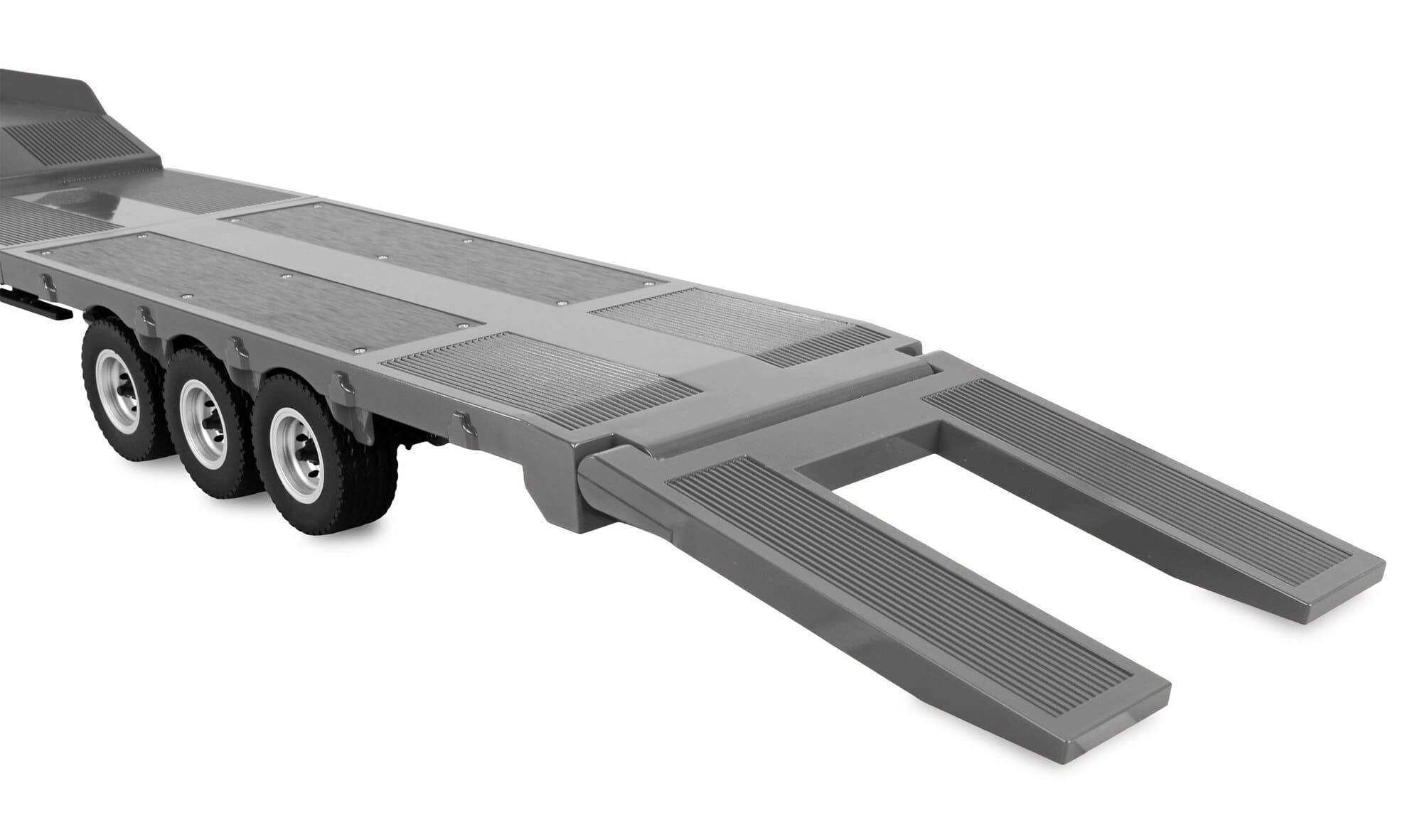 Amewi RC Tieflader-Sattelauflieger Dreiachser fuer Scania 1_18 silber_