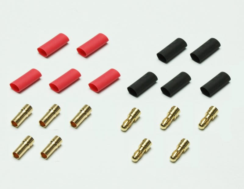 Extron Goldstecker 3.5mm mit Schrumpfschlauch _VE=5 Paar_ - RC-Zubehoer