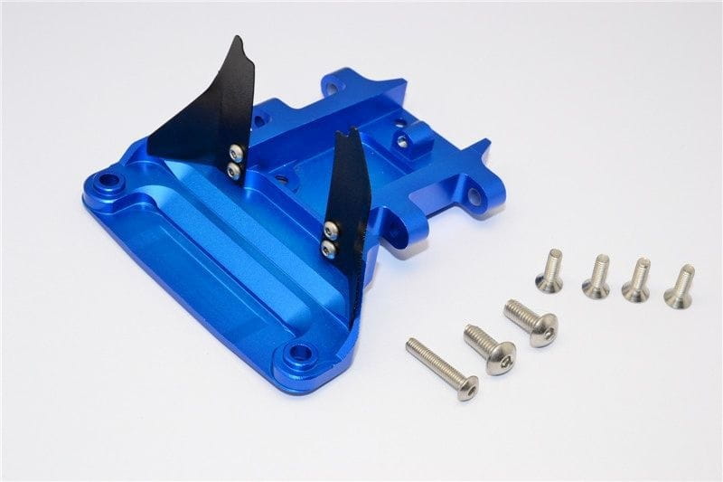 GPM Alu Chassisplatte unten hinten blau fuer Traxxas Slash 4x4 LCG_ Rally - RC-Zubehoer