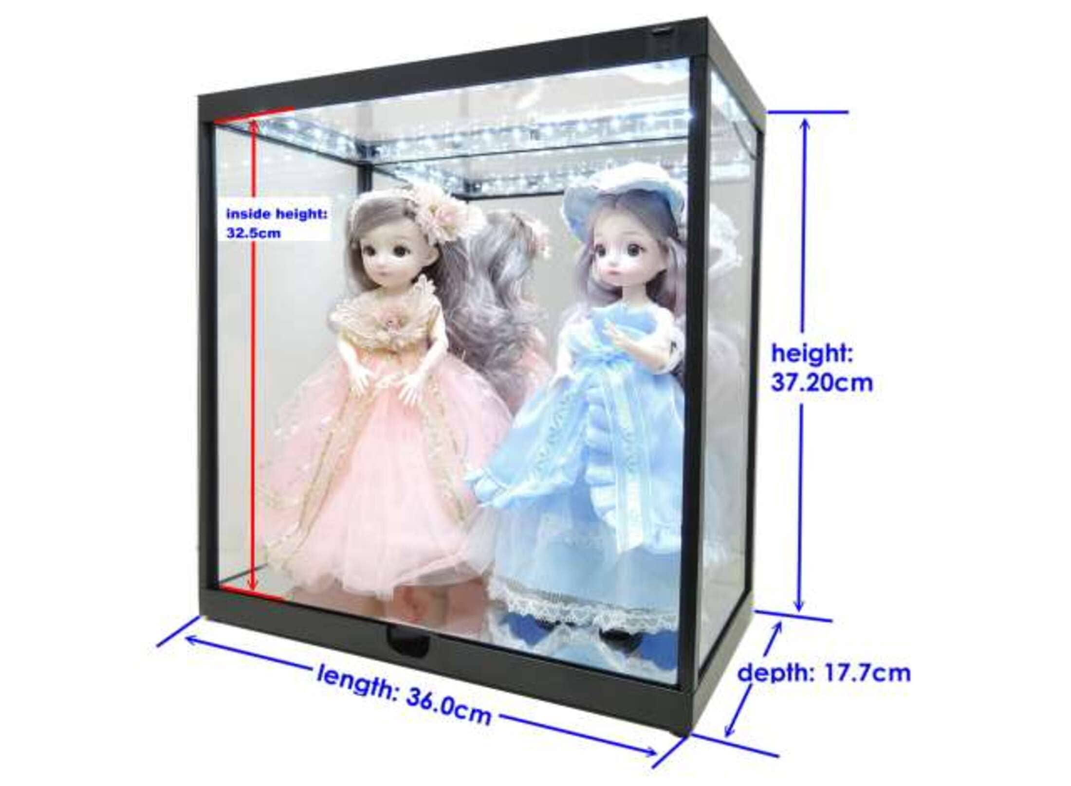 Modellauto Vitrine 1-6 LED Beleuchtet mit Spiegel modellauto-vitrine-1-6-led-beleuchtet-mit-usb-und-spiegel-an-der-rueckwand