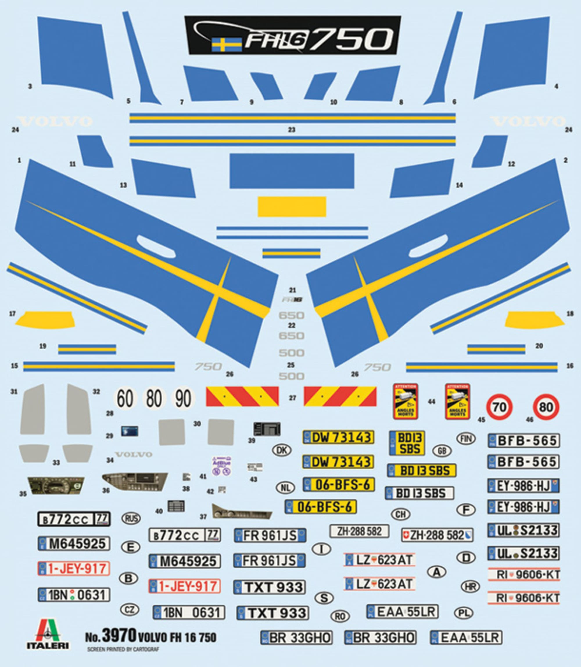 Italeri Volvo FH16 Medium Roof Plastikmodellbausatz 1_24