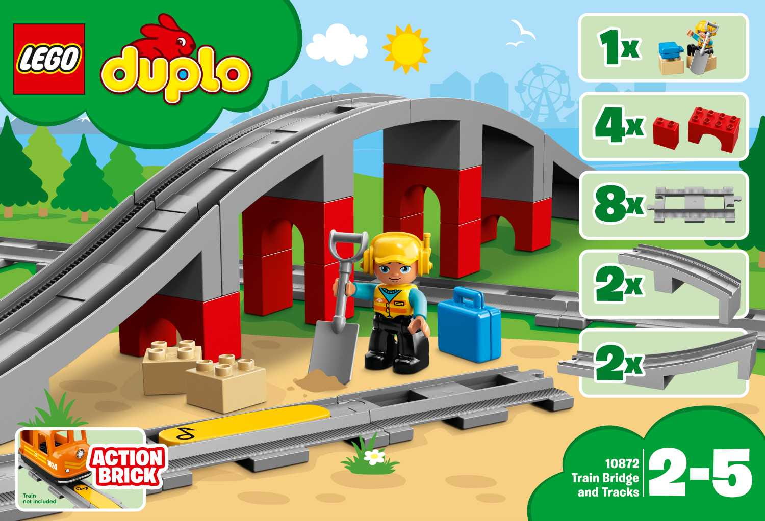 LEGO DUPLO Eisenbahnbrücke und Schienen