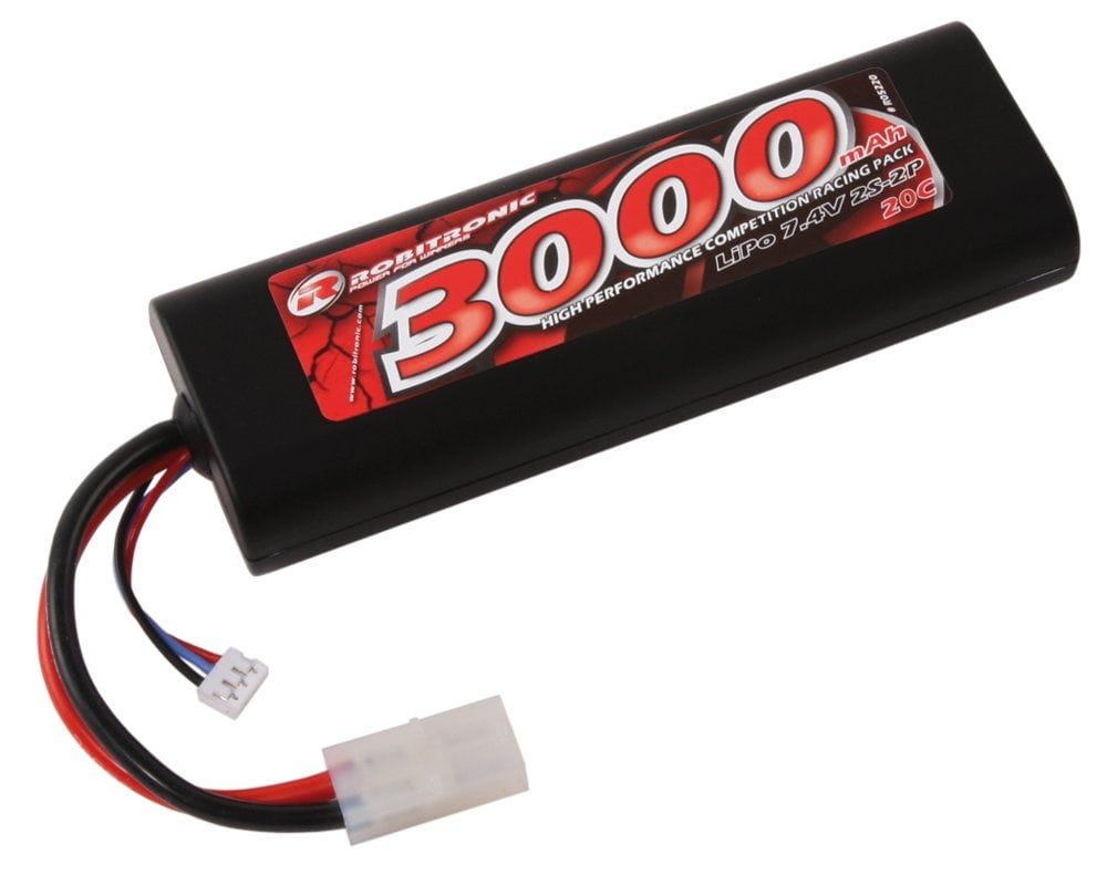 Robitronic Lipo Akku 7,4V 2S 3000mAh 20C mit Tamiya Stecker Hardcase