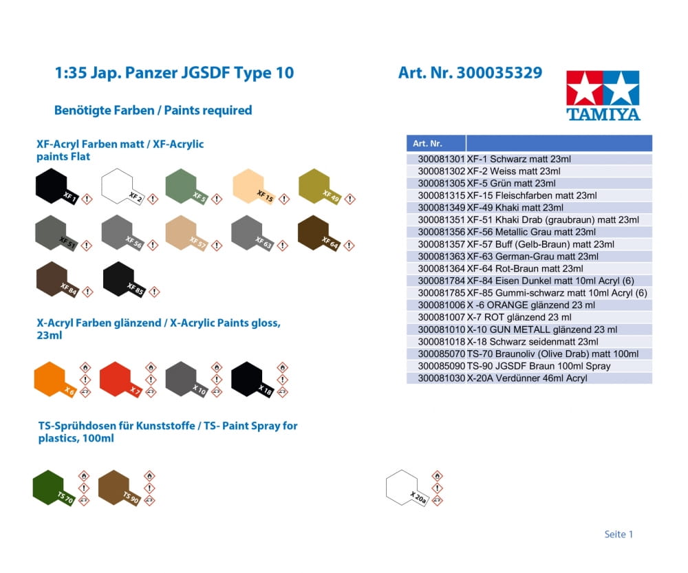 Tamiya Japan Panzer JGSDF Type 10 1:35 Plastik Modellbau Militär Bausatz