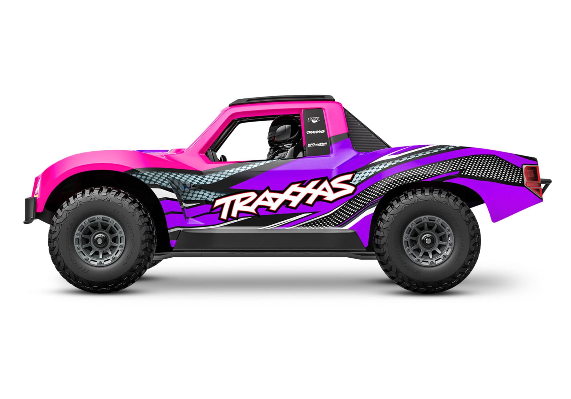 Traxxas Mini-Slash BL-2S 4x4 Pink Short Course RC Truck mit Akku und Ladegeraet