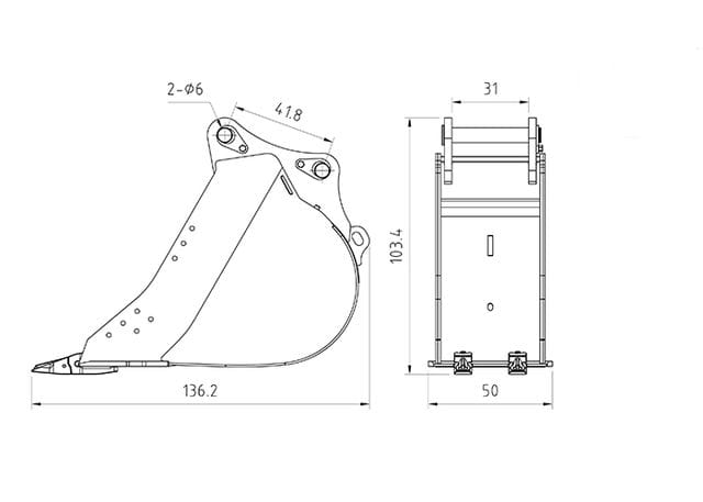Lesu Schmale-Schaufel für 36t-Bagger 58300 Lesu Schmale-Schaufel fuer 36t-Bagger 58300 - RC-Zubehoer