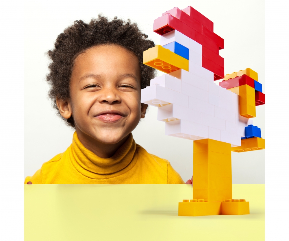 Simba Blox Bausteine 40 gelbe 8er Steine in Dose