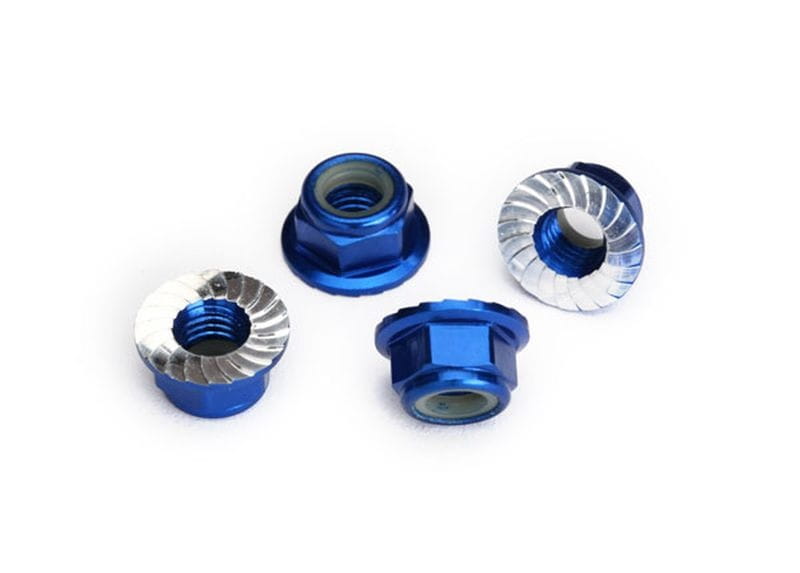 Traxxas Kragen-Stoppmutter 5mm Alu verzahnt _4_ blau - RC-Zubehoer