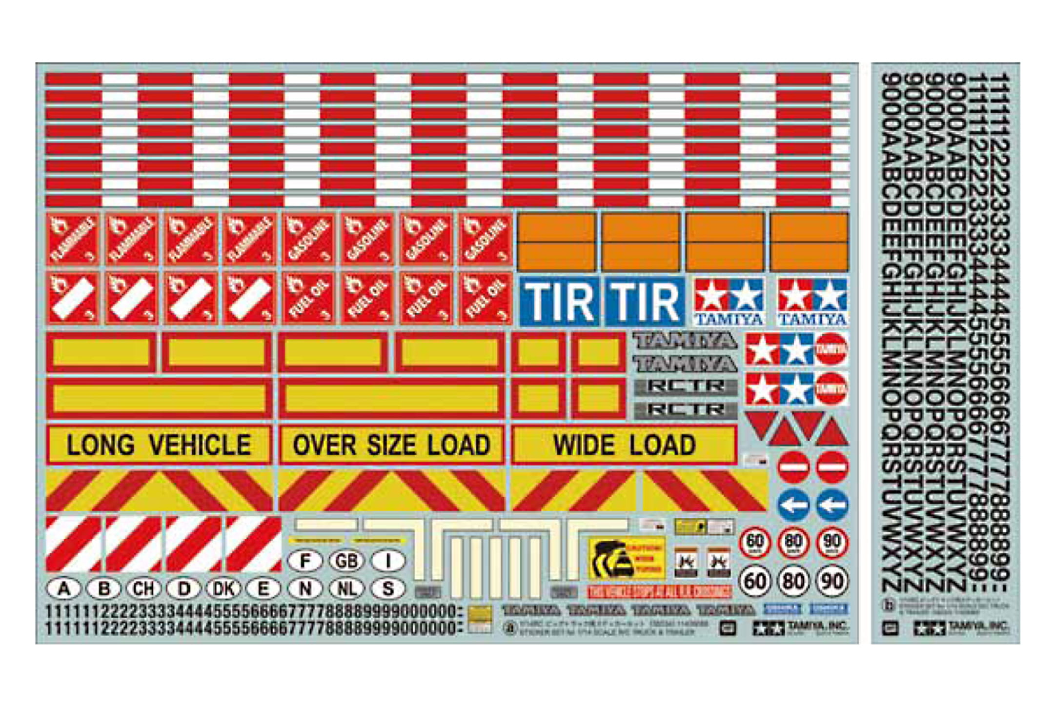 Tamiya 1:14 Warndekor für LKWs/Auflieger Tamiya 1:14 Warndekor für LKWs/Auflieger