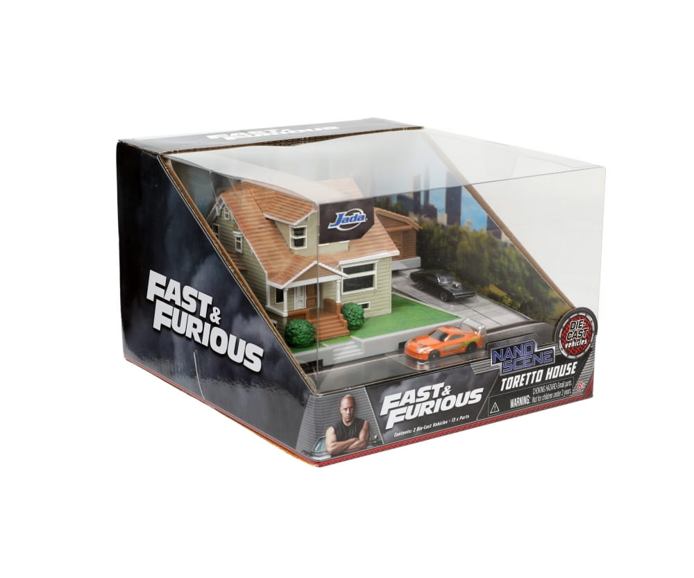 Jada Toys Fast - Furious Dom's House Diorama mit Dodge Charger und Toyota Supra