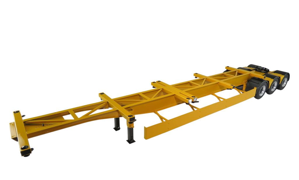 JXModel 1_14 B-Doppel-Trailer mit Sattel gelb fuer Container 40ft - RC-Zubehoer