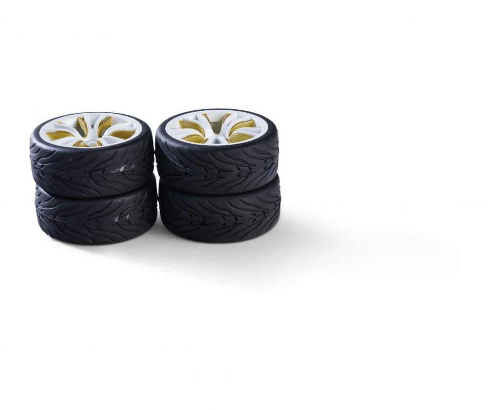 Carson Reifen mit Felgen 1_10 Raederset M-Design _4_ weiss_gold - RC-Zubehoer