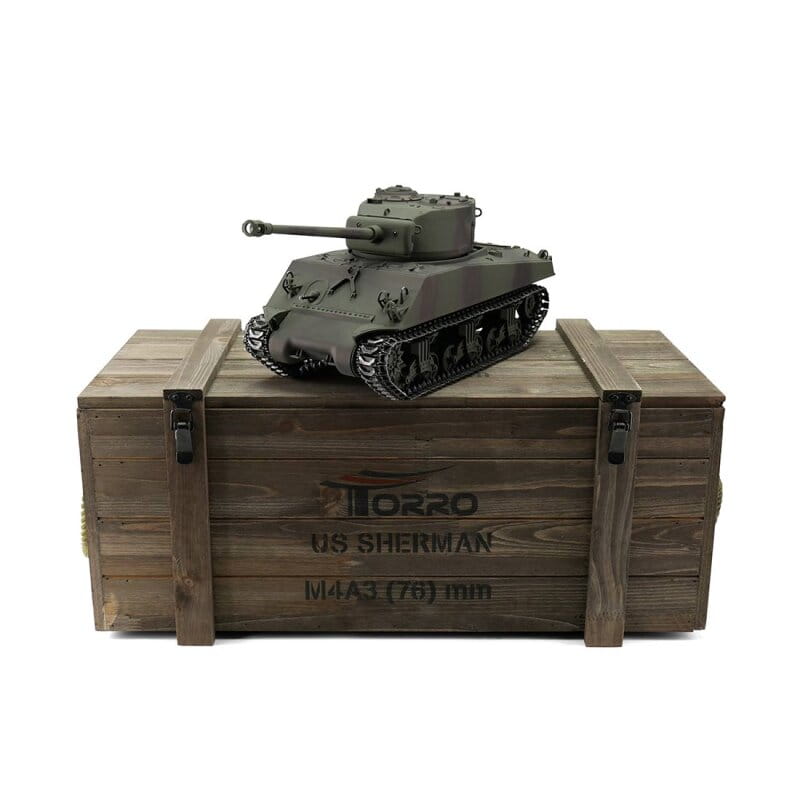 Torro RC Panzer M4A3 Sherman 76mm tarn BB 1_16 - RC-Zubehoer