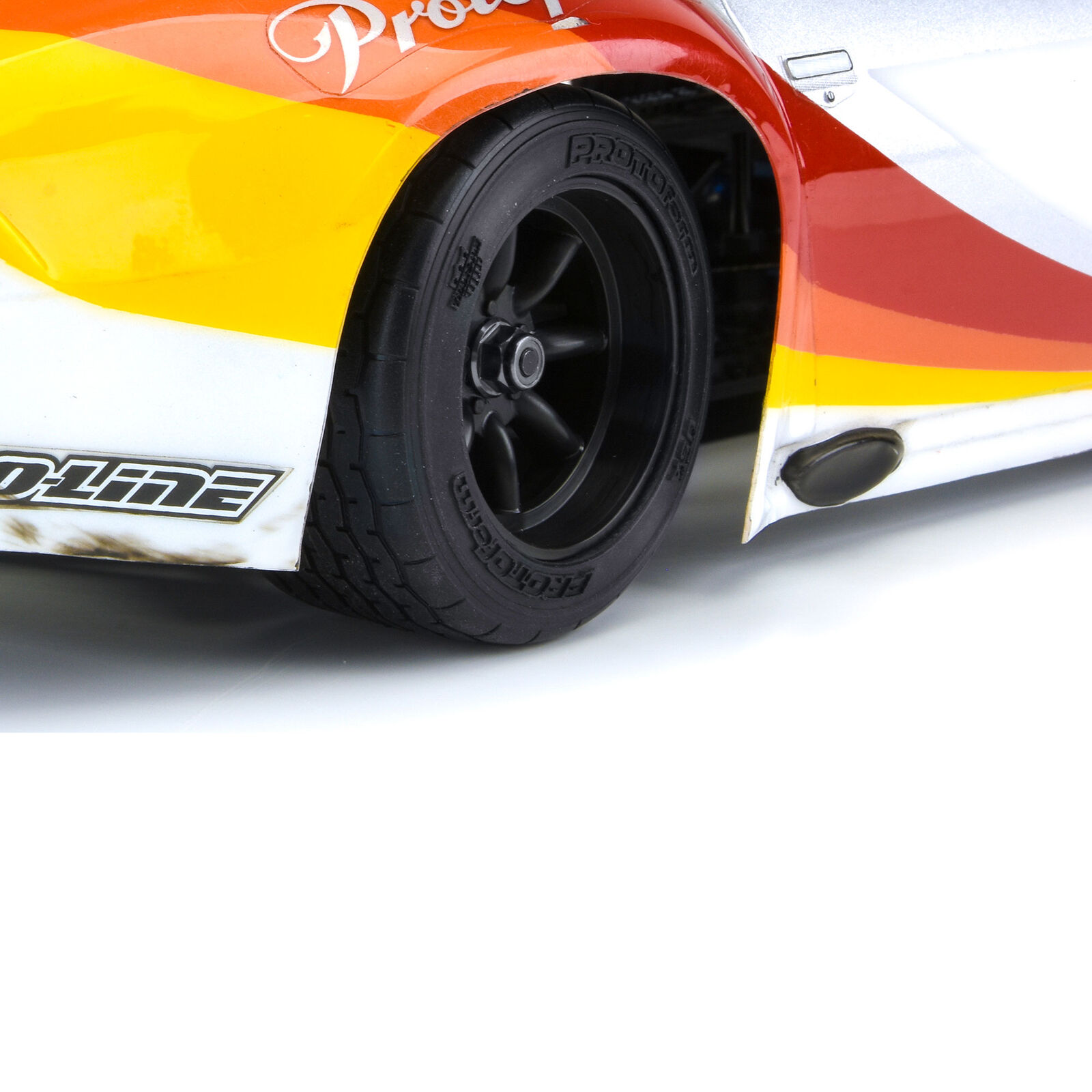 Protoform VTA Rear Reifen 31mm_ Mounted Black Wheel - RC-Zubehoer