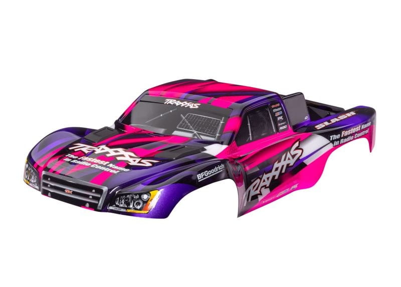 Traxxas Karosserie Slash 2WD pink mit Aufkleber - Clipless - RC-Zubehoer