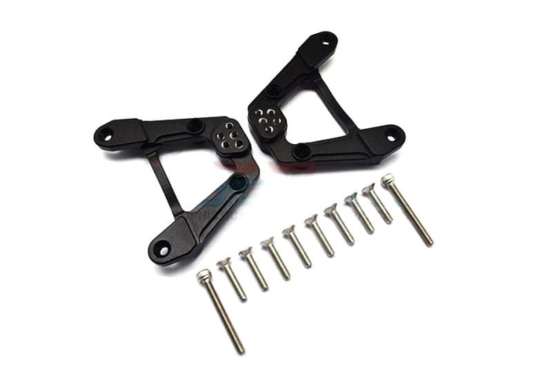 GPM ALUMINUM ADJUSTABLE REAR DAMPER MOUNT-12PC SET fuer SCX6 Jeep JLU Wrangler 4WD _ black - RC-Zubeh