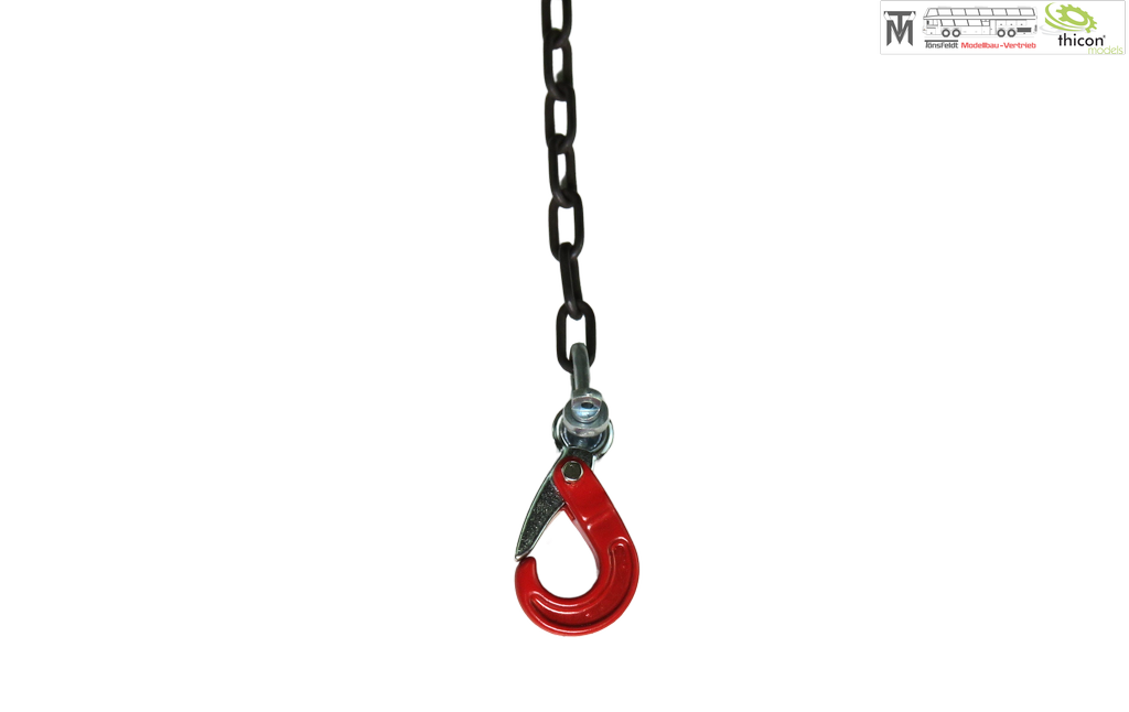 Thicon 1:14 Anschlagkette 10cm mit 1x Haken rot und Plakette