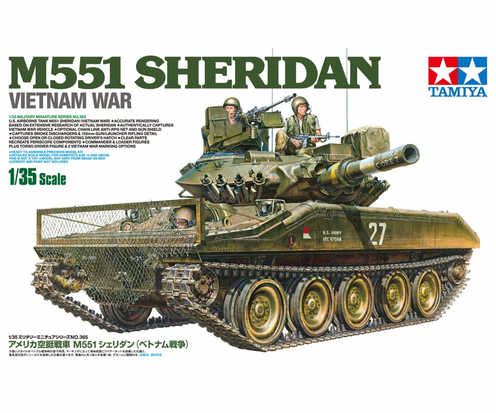 Tamiya US Panzer M551 Sheridan Vietnam 1:35 Plastik Modellbau Militär Bausatz