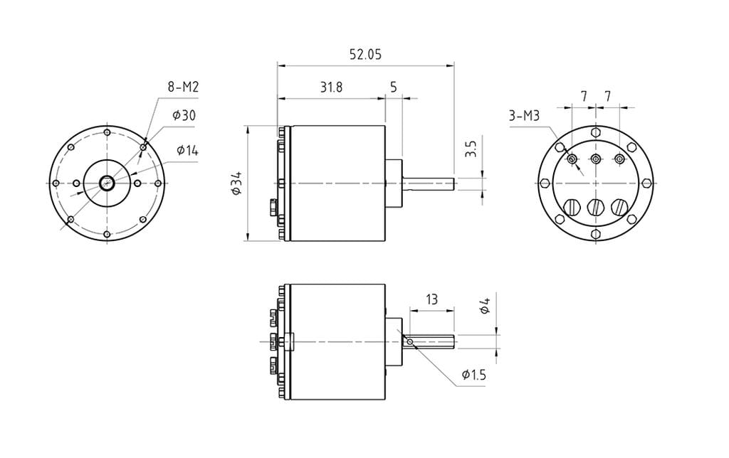 Lesu Hydraulik-Motor 40bar 200-1100 U/min