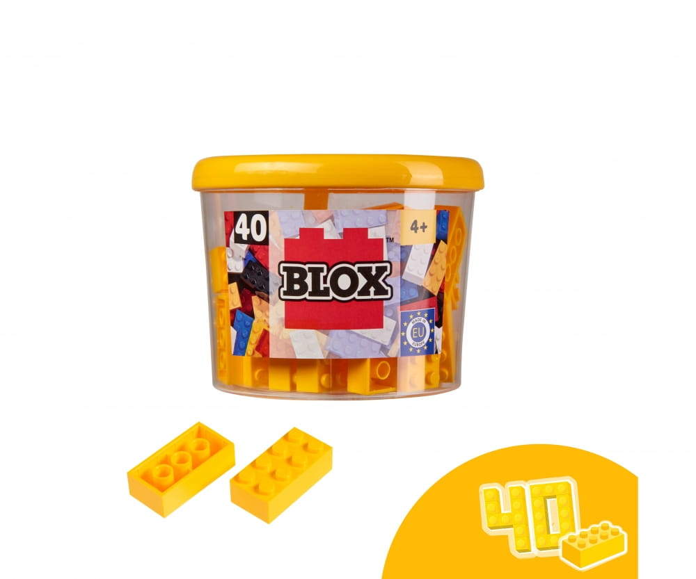 Simba Blox Bausteine 40 gelbe 8er Steine in Dose