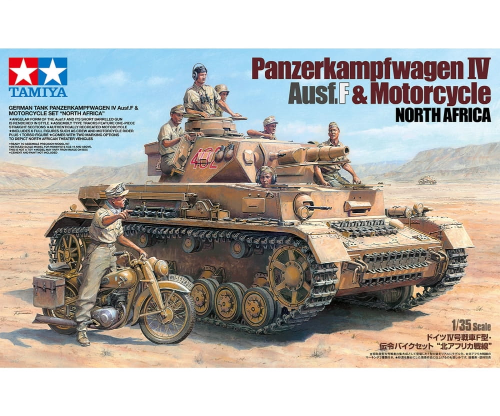 Tamiya 1_35 Dt_ PzKpfw_IV Ausf_F m. Krad DAK - RC-Zubehoer