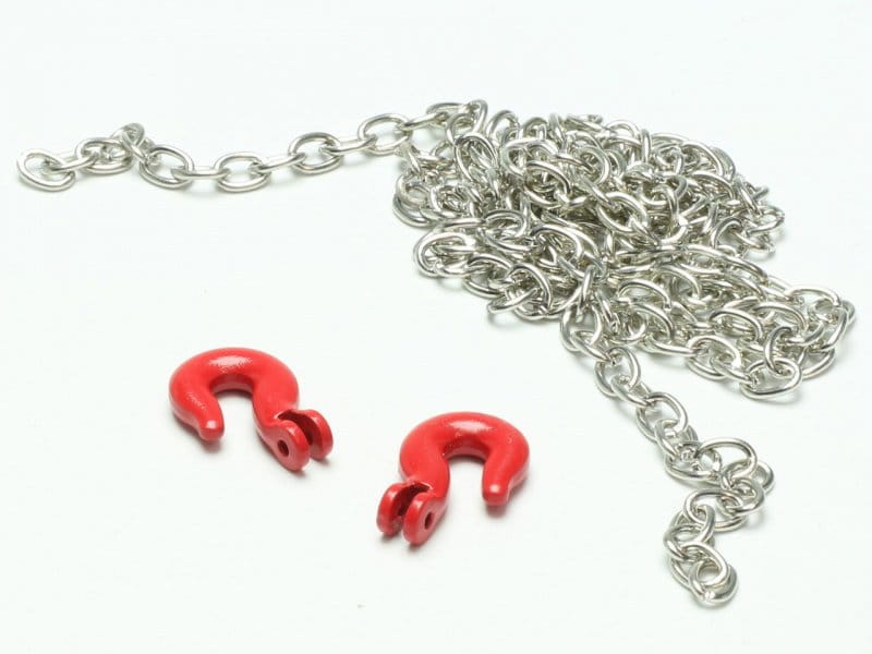 Pichler Haken _rot_ mit Kette - RC-Zubehoer