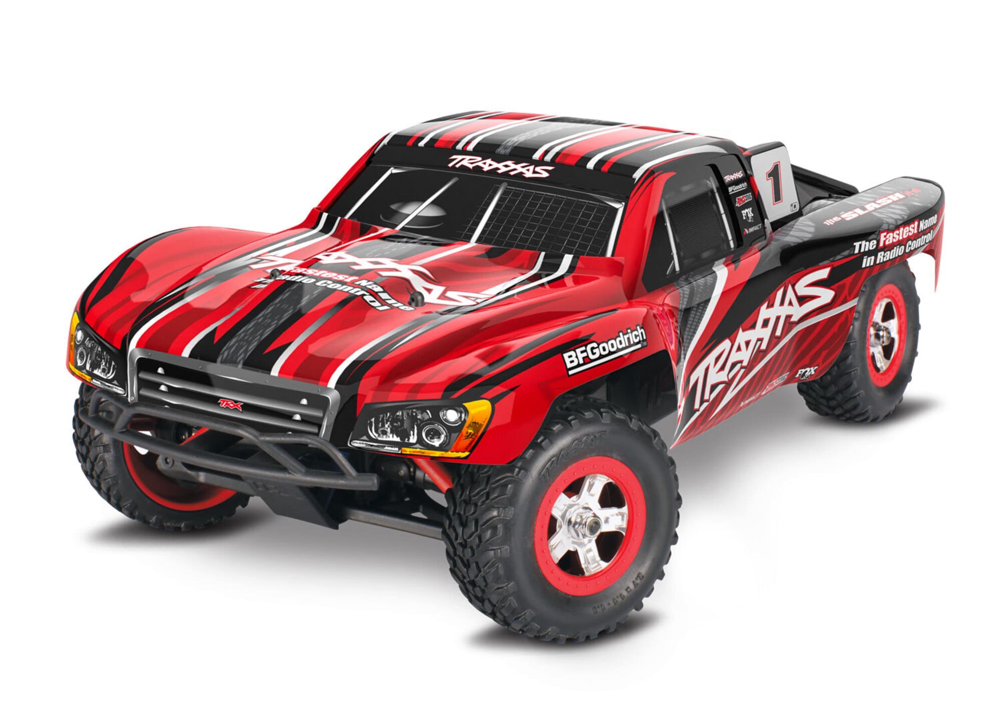 Traxxas 1_16 Slash 4X4 Short Course Truck RTR in Rot mit Akku und USB-C-Ladegeraet