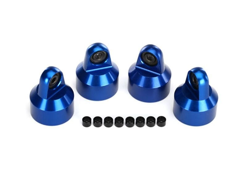 Traxxas Dämpfer Kappen, Alu (blau-eloxiert), GTX Dämpfer (4)/ Distan