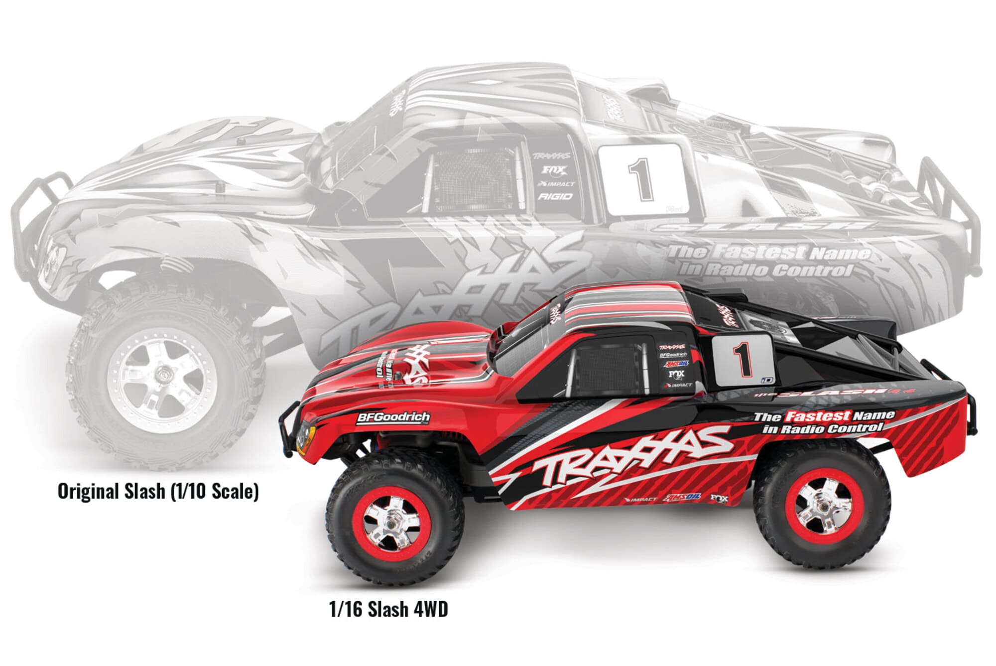 Traxxas 1_16 Slash 4X4 Short Course Truck RTR in Rot mit Akku und USB-C-Ladegeraet
