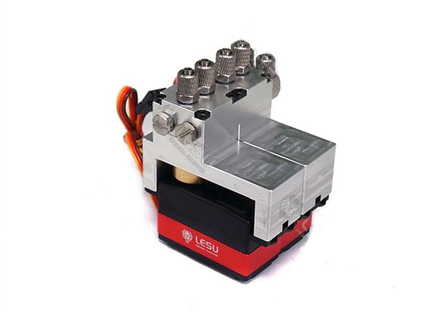 Lesu Hydraulik Steuerventil Alu 2-fach mit Servos - RC-Zubehoer
