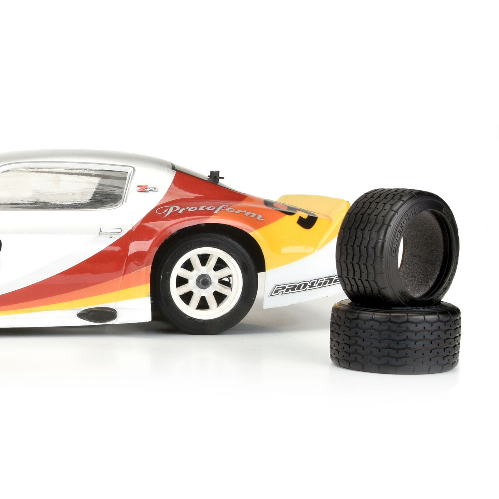 Protoform VTA Rear Reifen 31mm_ Mounted White Wheel - RC-Zubehoer
