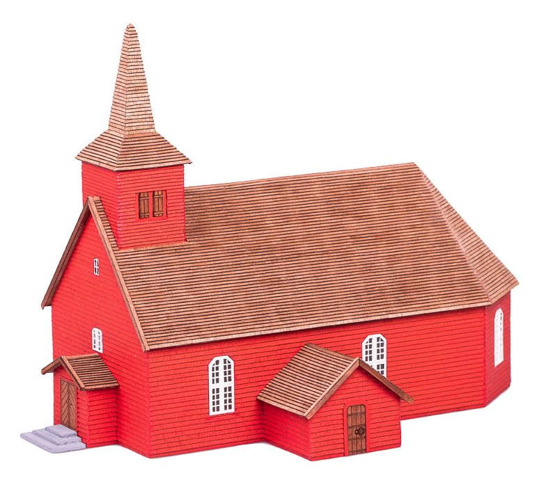Krick Dusek Schweden Älgaras Holzkirche Bausatz 1:87 Krick Dusek Schweden Älgaras Holzkirche Bausatz 1:87