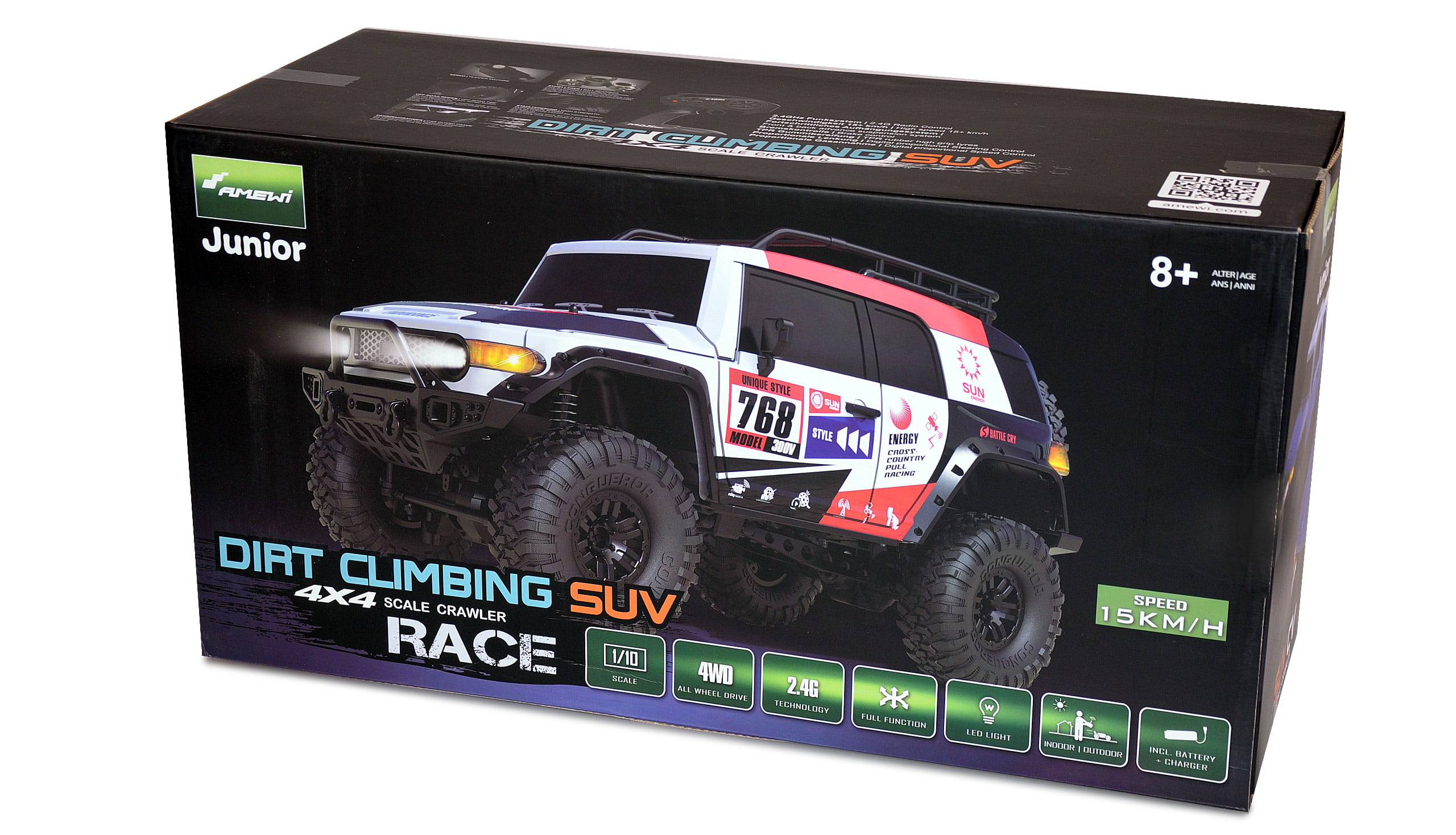Amewi RC Race Crawler Dirt Climbing SUV 4WD 1:10 RTR weiß/rot