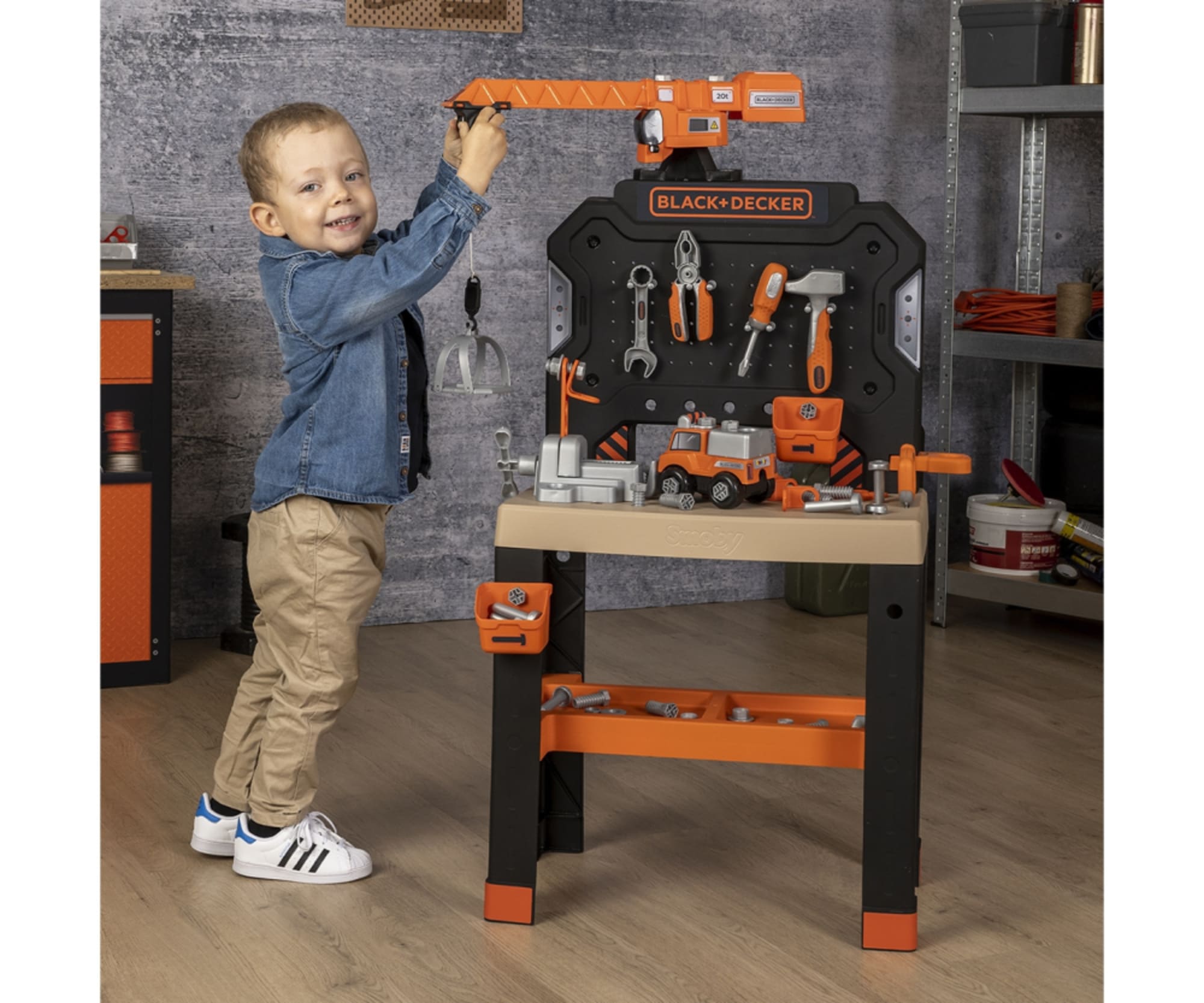 Smoby Black_Decker Werkbank mit Kran