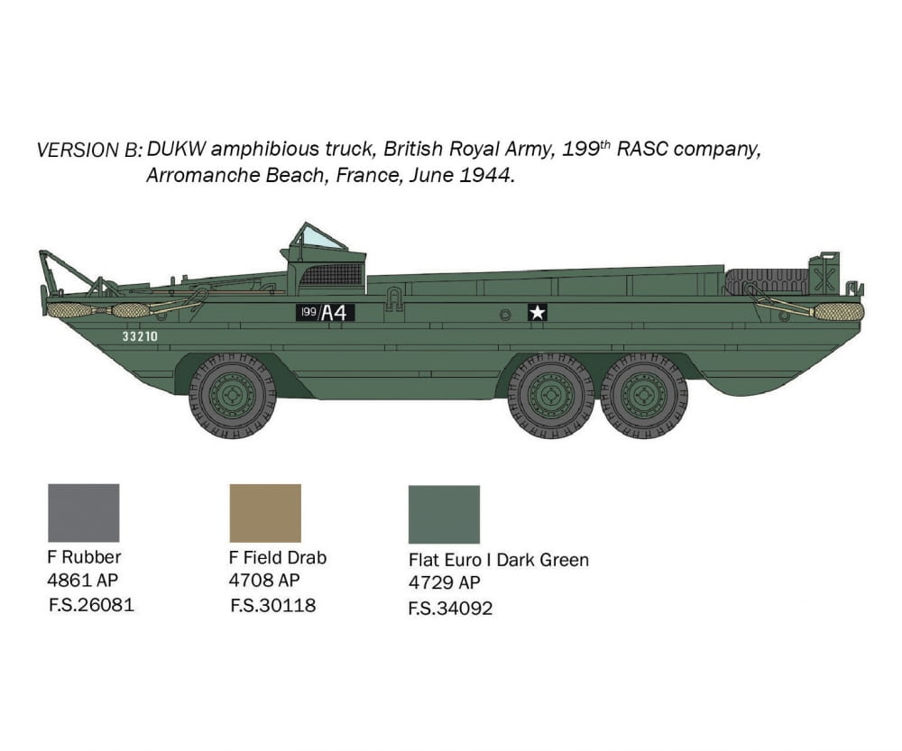 Italeri 1:72 DUKW Amphibious truck Plastik Modellbausatz