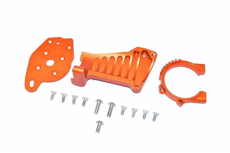GPM Alu Motorbefestigung orange für Traxxas MAXX