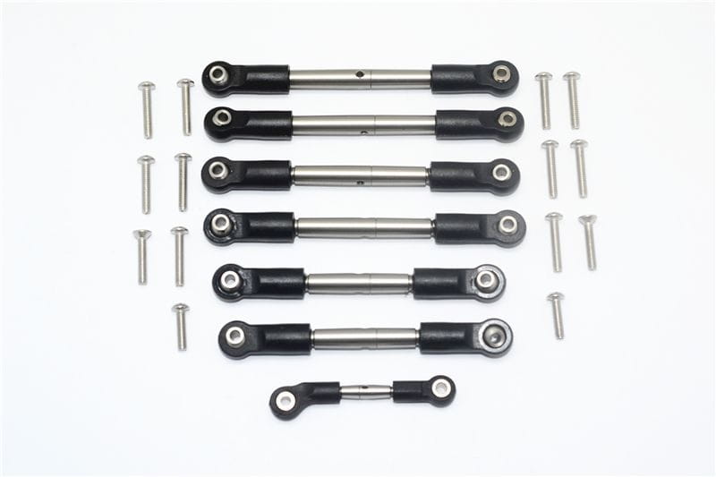 GPM Edelstahl Spurstangen Set (7 Stk.) für Traxxas Rustler, Slash 4x4 & 2WD