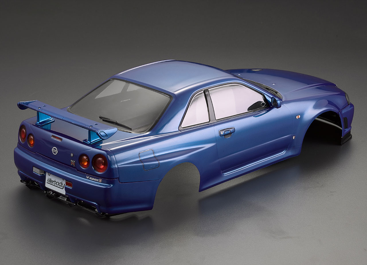 Killerbody Nissan Skyline R34 Karosserie Metallic Blau 195mm RTU - RC-Zubehoer