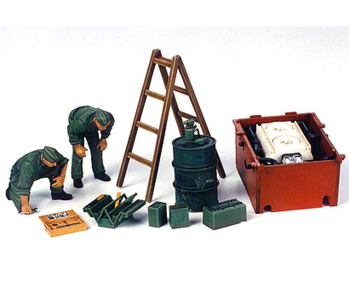 Tamiya Diorama Set Deutsche Panzer Instandsetzung 1:35 Plastik Modellbau Militär Bausatz