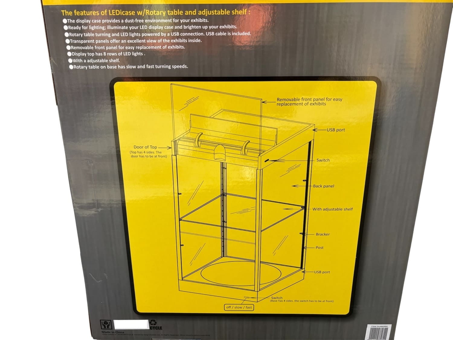 Triple9 LED-Vitrine 1_18 Silber mit Spiegelrueckwand und Drehteller_