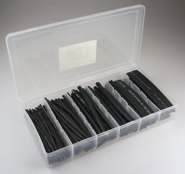 Schrumpfschlauch Sortiments Box 100-teilig in praktischer box schwarz